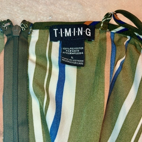 Boho Jumpsuit Large TIMING Lightweight Jumper Adjustable Straps Capri Pants - Picture 9 of 12